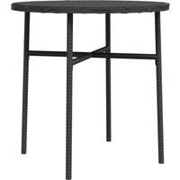 vidaXL Tea Table Black 45 cm Poly Rattan, Black