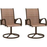 vidaXL Garden Swivel Chairs 2 pcs Textilene and Steel Brown, Brown