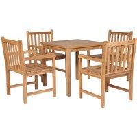 vidaXL 5 Piece Outdoor Dining Set Solid Teak Wood, Brown