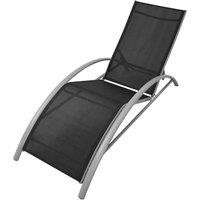 vidaXL Sun Lounger Aluminium Black, Black