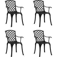 vidaXL Garden Chairs 4 pcs Cast Aluminium Black, Black