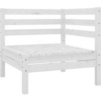 vidaXL Garden Corner Sofa White Solid Wood Pine, White