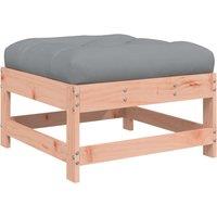 vidaXL Garden Footstool with Cushion Solid Wood Douglas, Brown