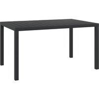 vidaXL Garden Table Black 150x90x74 cm Aluminium and WPC, Black