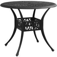vidaXL Garden Table Black 90x90x74 cm Cast Aluminium, Black