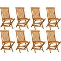 vidaXL Folding Garden Chairs 8 pcs Solid Teak Wood, Brown