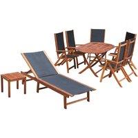 vidaXL 9 Piece Outdoor Dining Set with Cushions Solid Acacia Wood, Brown