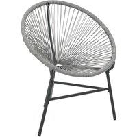 vidaXL Garden Moon Chair Poly Rattan Grey, Grey