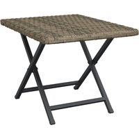 vidaXL Folding Table Grey 45x35x32 cm Poly Rattan, Grey
