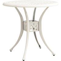 vidaXL Garden Table White 78x78x72 cm Cast Aluminium, White