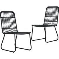 vidaXL Garden Chairs 2 pcs Poly Rattan Black, Black