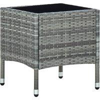 vidaXL Garden Table Grey 40x40x45 cm Poly Rattan, Grey