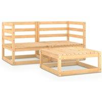 vidaXL 3 Piece Garden Lounge Set Solid Wood Pine, Brown