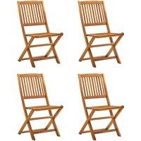 vidaXL Folding Outdoor Chairs 4 pcs Solid Acacia Wood, Brown