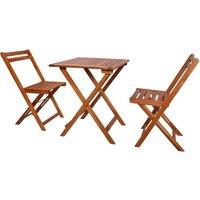 vidaXL 3 Piece Folding Bistro Set Solid Acacia Wood, Brown