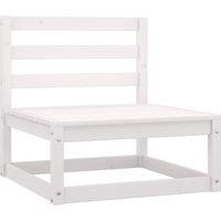 vidaXL Garden Middle Sofa White Solid Wood Pine, White