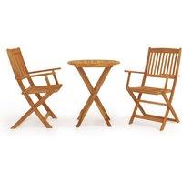 vidaXL 3 Piece Folding Bistro Set solid Acacia Wood, Brown