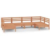 vidaXL 6 Piece Garden Lounge Set Honey Brown Solid Wood Pine, Brown