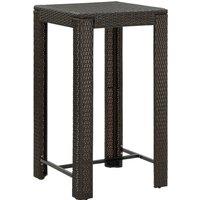 vidaXL Garden Bar Table Brown 60.5x60.5x110.5 cm Poly Rattan, Brown