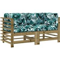 vidaXL Corner Sofas with Cushions 2 pcs Impregnated Wood Pine, Brown