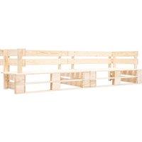 vidaXL Garden 2-Seater Pallet Sofa Natural Wood, Brown