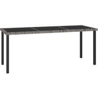 vidaXL Garden Dining Table Grey 180x70x73 cm Poly Rattan, Grey
