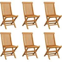 vidaXL Folding Garden Chairs 6 pcs Solid Teak Wood, Brown
