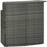 vidaXL Garden Bar Table Grey 120x55x110 cm Poly Rattan, Grey