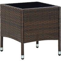 vidaXL Garden Table Brown 40x40x45 cm Poly Rattan, Brown