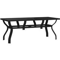 vidaXL Garden Table Black 180x80x70 cm Steel and Glass, Black