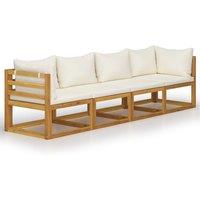 vidaXL 4-Seater Garden Sofa with Cushions Solid Wood Acacia (UK/IE/FI/NO only), Brown