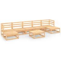 vidaXL 8 Piece Garden Lounge Set Solid Wood Pine, Brown