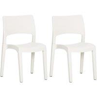 vidaXL Garden Chairs 2 pcs White Polypropylene, White