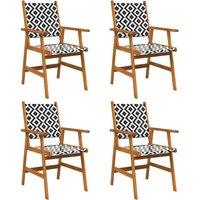 vidaXL Garden Chairs 4 pcs Solid Acacia Wood, Brown