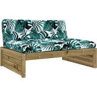 vidaXL Middle Sofa 120x80 cm Impregnated Wood Pine, Brown
