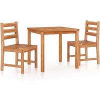vidaXL 3 Piece Garden Dining Set Solid Wood Teak, Brown
