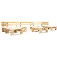 vidaXL 6 Piece Garden Pallet Lounge Set Natural Wood, Brown