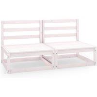 vidaXL Garden 2-Seater Sofa White Solid Pinewood, White