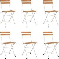 vidaXL Folding Bistro Chairs 6 pcs Solid Wood Acacia and Steel, Brown