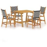 vidaXL 5 Piece Garden Dining Set Solid Acacia Wood, Brown