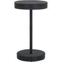 vidaXL Garden Table Black 60.5x106 cm Poly Rattan, Black