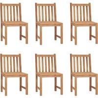 vidaXL Garden Chairs 6 pcs Solid Teak Wood, Brown
