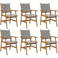 vidaXL Garden Chairs 6 pcs Solid Acacia Wood, Brown