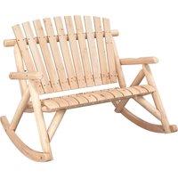 vidaXL 2-Seater Garden Rocking Bench 123x96x102 cm Solid Wood Spruce, Brown