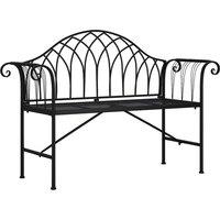 vidaXL 2-Seater Garden Bench 128 cm Black Steel, Black