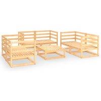 vidaXL 7 Piece Garden Lounge Set Solid Pinewood, Brown