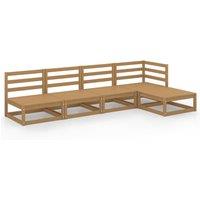 vidaXL 5 Piece Garden Lounge Set Honey Brown Solid Wood Pine, Brown