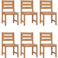 vidaXL Garden Chairs 6 pcs Solid Wood Teak, Brown