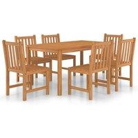 vidaXL 7 Piece Garden Dining Set Solid Teak Wood, Brown
