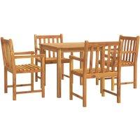 vidaXL 5 Piece Garden Dining Set Solid Wood Acacia, Brown